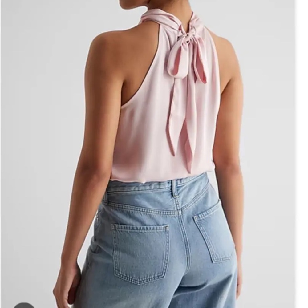 NEW Satin Twist Tie Neck Bodysuit EXPRESS